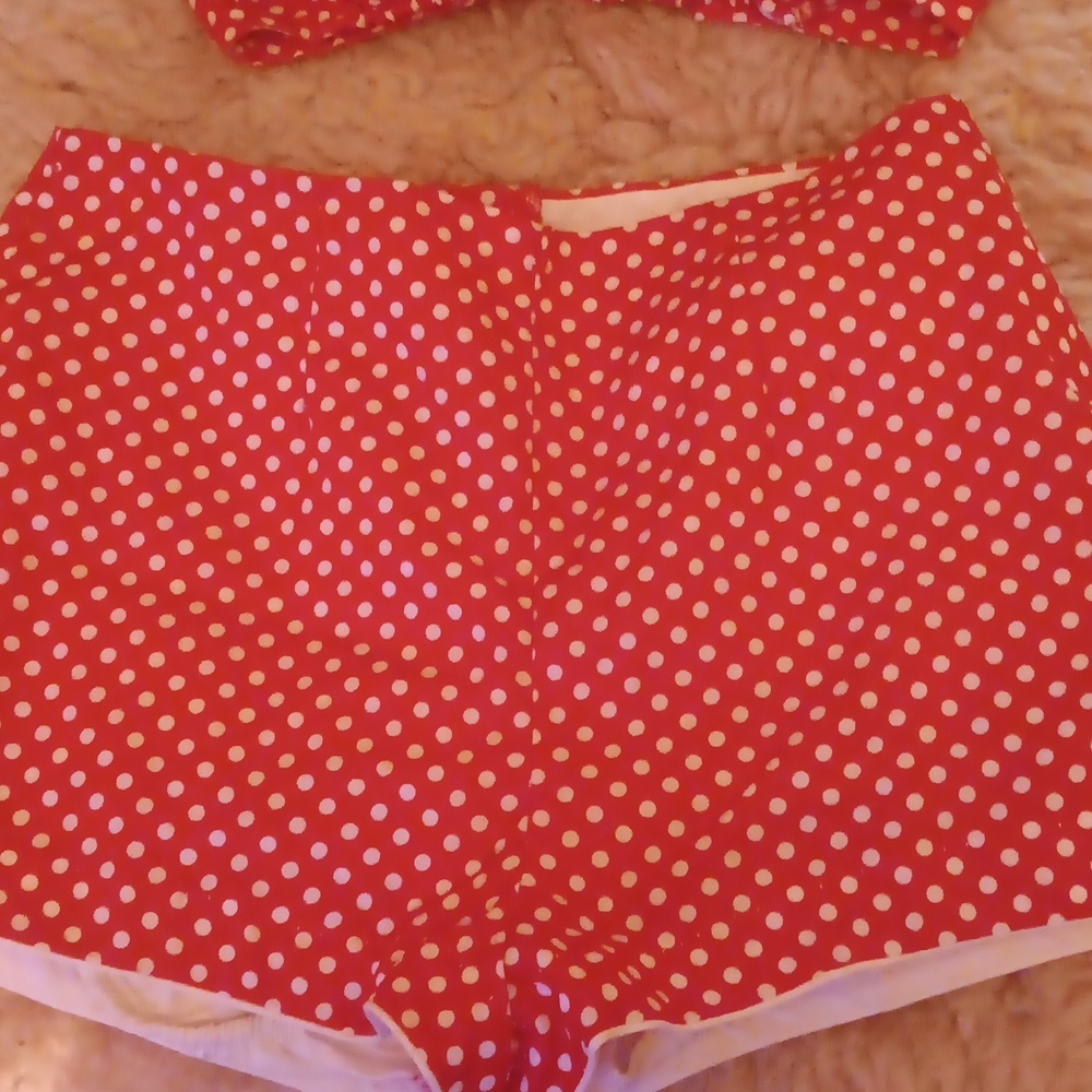 Polka Dot Red Women's Swimwear Set - Picture 3 of 6